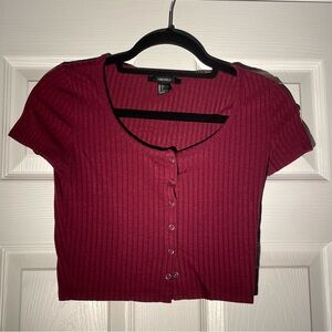 Forever 21 Snap Button Up Crop Top